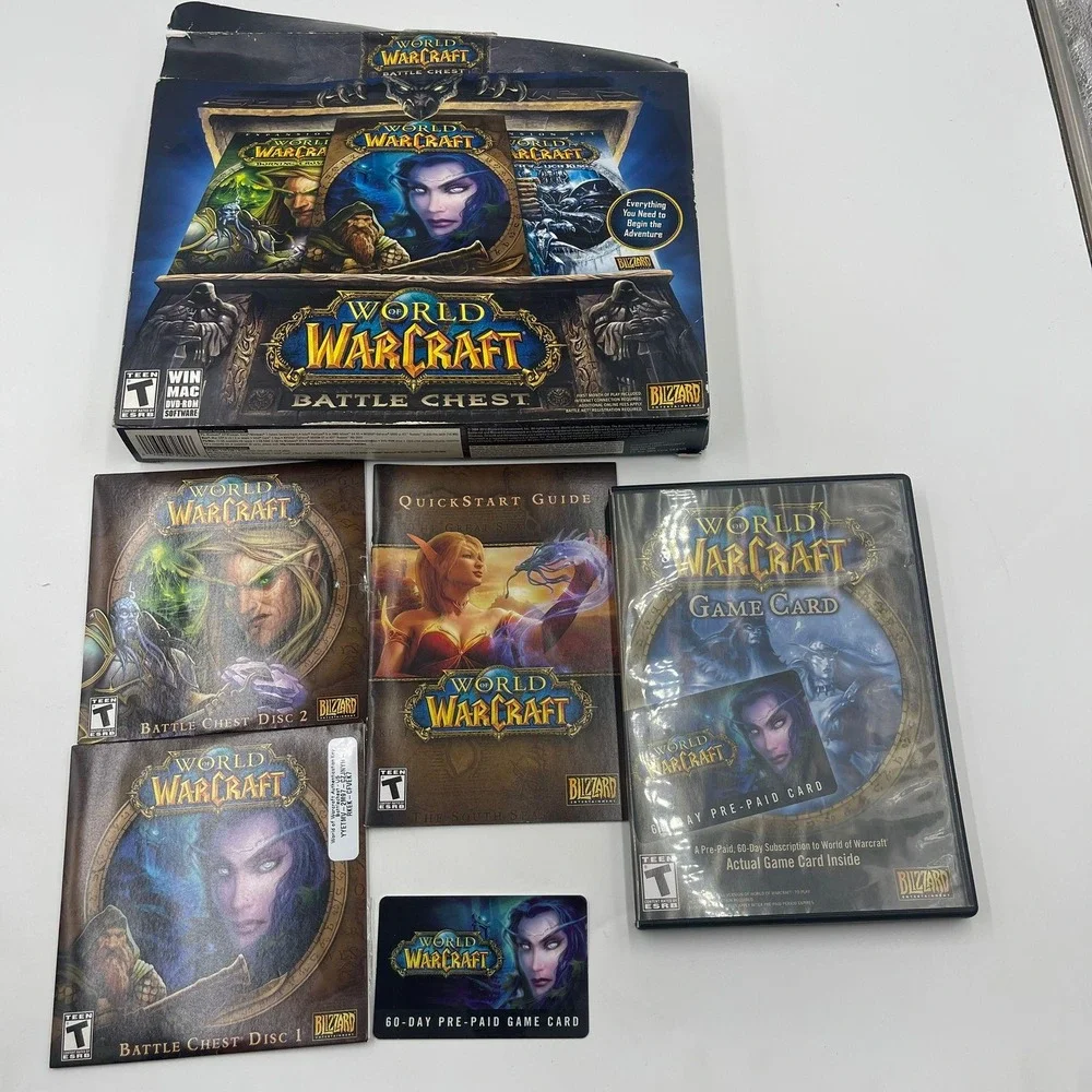World of Warcraft Battle Chest PC Mac Game CD ROM Software 60 Day Game‎ Card
